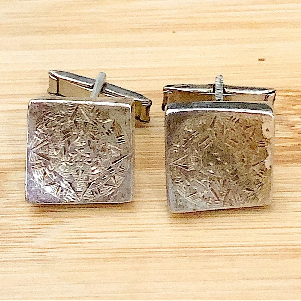 $36 Signed Vintage Estate Cufflinks Marked Temcha Bell 925 HECHO EN MEXICO